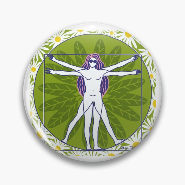 Item preview, Geometric Human Figure with Green Botanical Patterns designed and sold by womackHurdle.