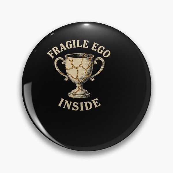Item preview, Fragile Ego Inside Cracked Golden Trophy Kintsugi Humor designed and sold by ThreadQuirk.
