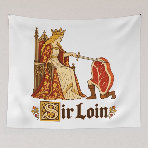 Item preview, Sir Loin Medieval Knight Steak Humor designed and sold by roni-harbor.