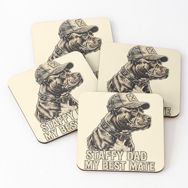 Item preview, Staffy Dad Best Mate Vintage Trucker Cap designed and sold by Yellowriversss.