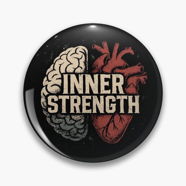 Item preview, Inner Strength Distressed Anatomical Brain And Heart Split designed and sold by ThreadQuirk.