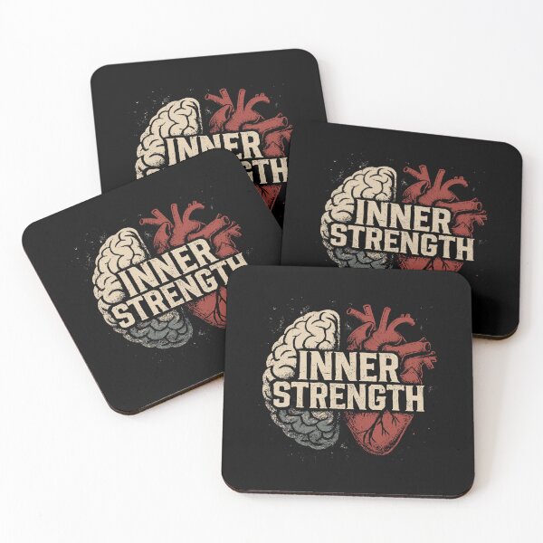 Item preview, Inner Strength Distressed Anatomical Brain And Heart Split designed and sold by ThreadQuirk.