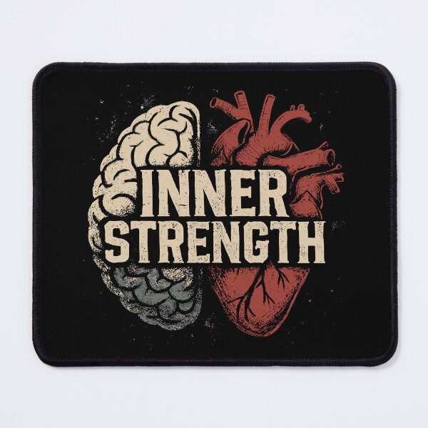 Item preview, Inner Strength Distressed Anatomical Brain And Heart Split designed and sold by ThreadQuirk.