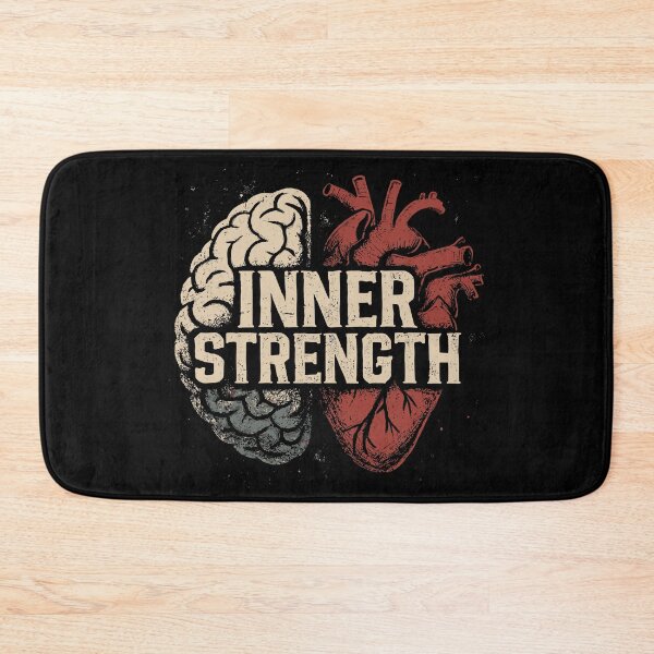 Item preview, Inner Strength Distressed Anatomical Brain And Heart Split designed and sold by ThreadQuirk.