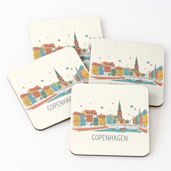 Item preview, Copenhagen Denmark Skyline Minimalist Line Art Travel Poster designed and sold by Amir Faysal.