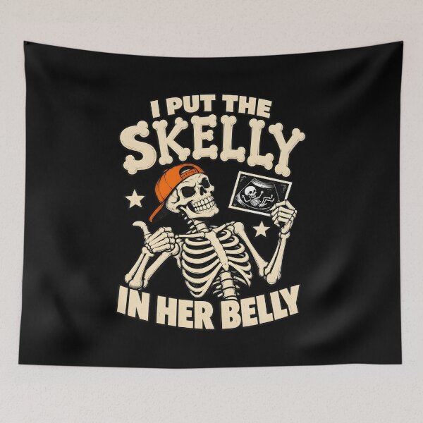 Item preview, Skelly In Her Belly Skeleton Pregnancy Announcement designed and sold by SoyLamderma.