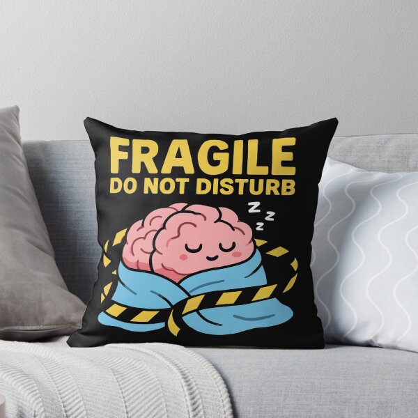 Item preview, Fragile Do Not Disturb Sleeping Brain In Blanket Caution Tape designed and sold by ThreadQuirk.