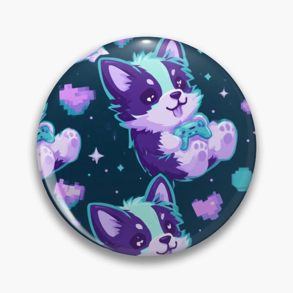 Item preview, Kawaii Corgi Gamer Dog Pixel Art Video Game Pattern designed and sold by NicolasGlowArt.