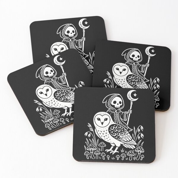 Item preview, Grim Reaper Owl Mystic Moon Mushroom Gothic Art designed and sold by Amir Faysal.