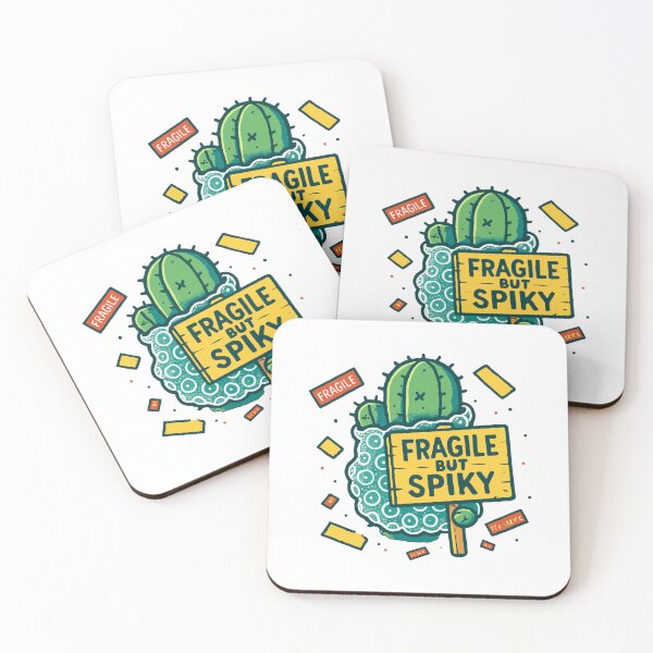 Item preview, Fragile But Spiky Cactus With Wooden Sign And Bubble Wrap designed and sold by ThreadQuirk.