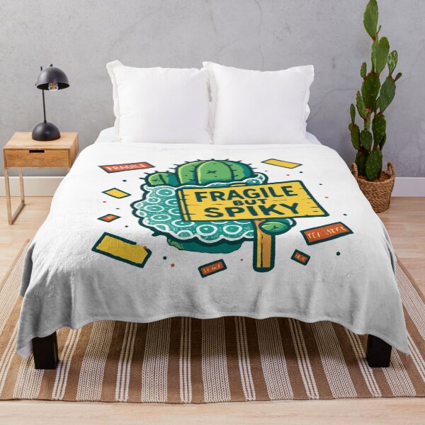 Item preview, Fragile But Spiky Cactus With Wooden Sign And Bubble Wrap designed and sold by ThreadQuirk.