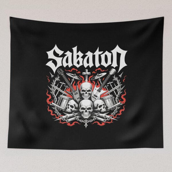Item preview, Sabaton Band Logo Heavy Metal Skull Guitar designed and sold by Fan-7thers.