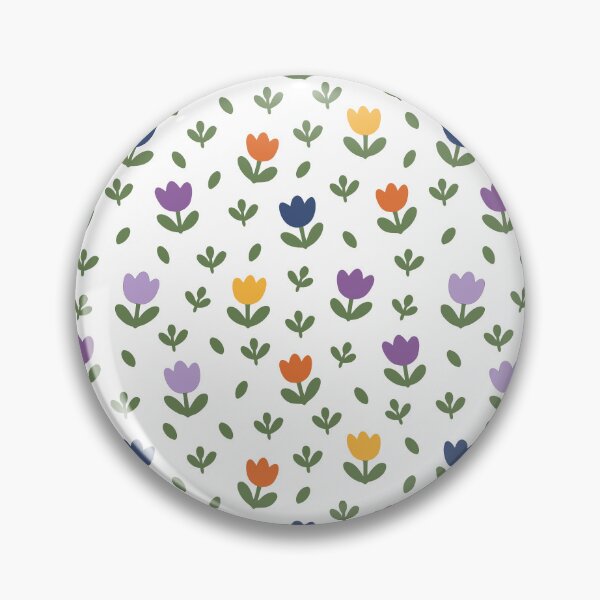 Item preview, Colorful Folk Art Tulip Pattern with Sage Green Leaves and Spring Flowers designed and sold by Chonkz.