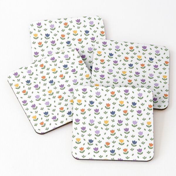Item preview, Colorful Folk Art Tulip Pattern with Sage Green Leaves and Spring Flowers designed and sold by Chonkz.