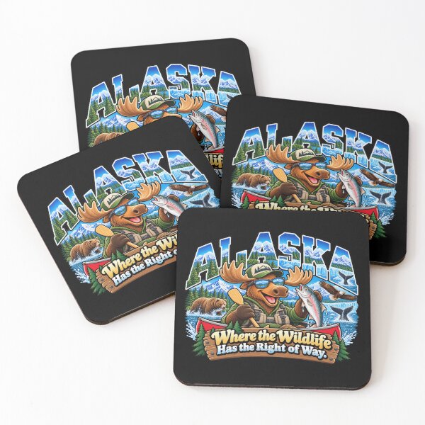 Item preview, Alaska Wildlife Adventure – Funny Moose, Bear, Eagle & Fishing Design designed and sold by TheTrendsDesk.