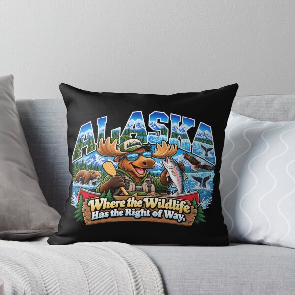 Item preview, Alaska Wildlife Adventure – Funny Moose, Bear, Eagle & Fishing Design designed and sold by TheTrendsDesk.