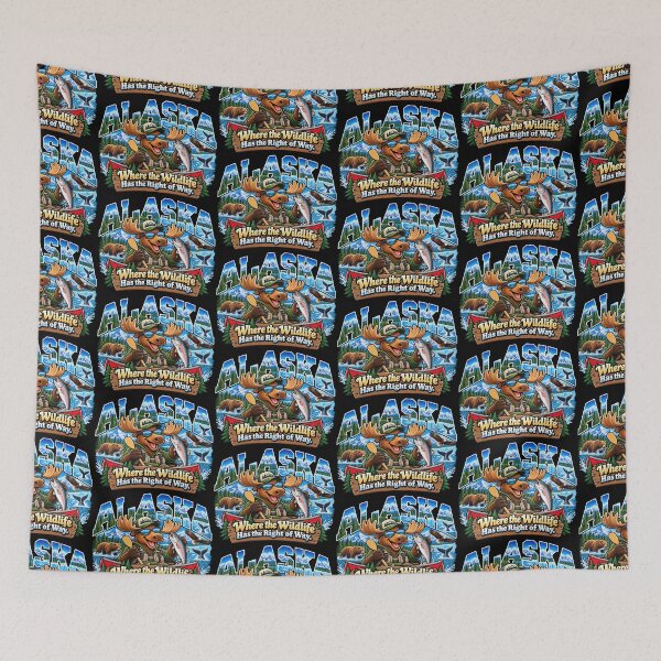 Item preview, Alaska Wildlife Adventure – Funny Moose, Bear, Eagle & Fishing Design designed and sold by TheTrendsDesk.