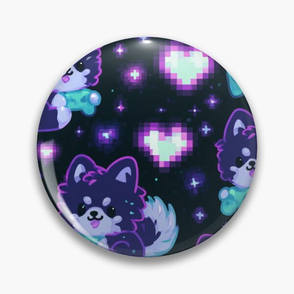 Item preview, Kawaii Puppy Gamer Pixel Hearts Gaming Pattern designed and sold by NicolasGlowArt.