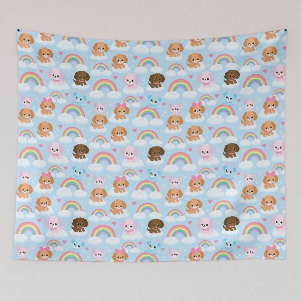 Item preview, Kawaii Puppy Rainbow Cloud Dogs Pastel Dream designed and sold by NicolasGlowArt.