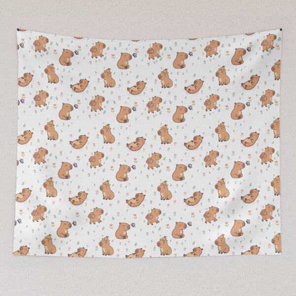 Item preview, Cute Capybara Activities Seamless Pattern designed and sold by prapapon.