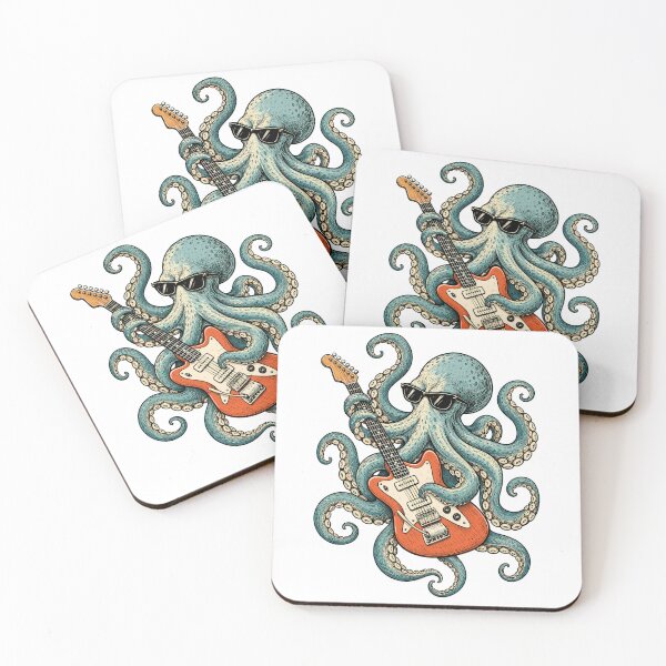 Item preview, Cool Octopus Playing Electric Guitar Rock Music designed and sold by roni-harbor.
