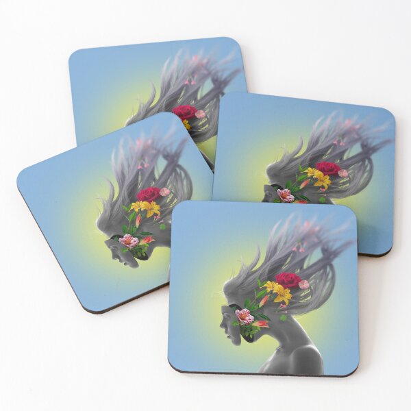 Item preview, Surreal Botanical Female Profile - Blooming Thoughts & Flowing Hair designed and sold by Vizerskaya.