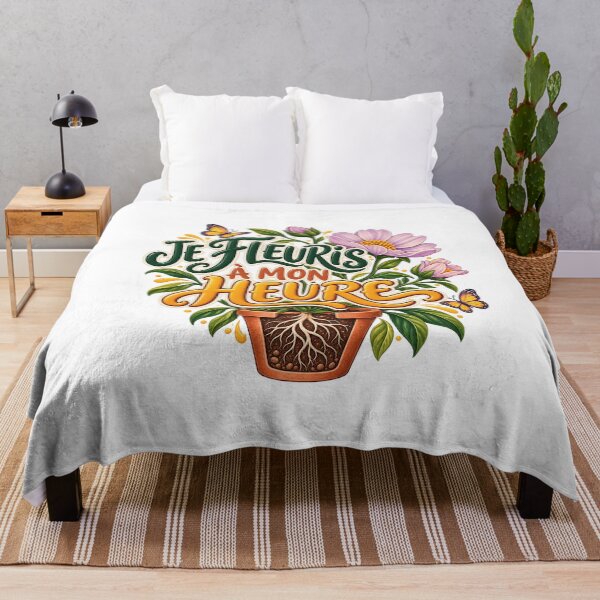 Item preview, I Bloom in My Own Time – Inspirational French Floral Quote designed and sold by Gino64.