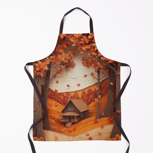Item preview, Layered Paper Cut Cozy Cabin in Autumn Forest designed and sold by GrinGalore.