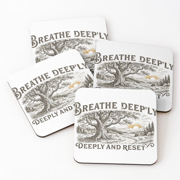 Item preview, Breathe Deeply And Reset Vintage Outdoor Adventure Nature Graphic designed and sold by lovepower.