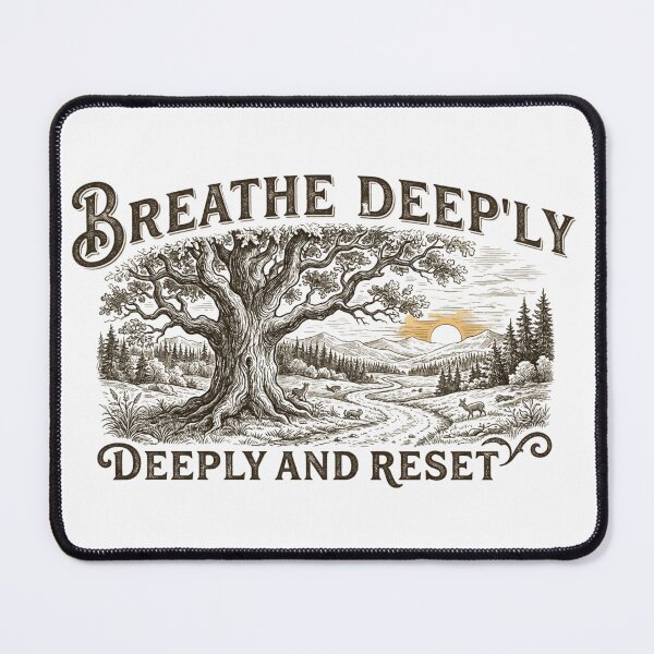 Item preview, Breathe Deeply And Reset Vintage Outdoor Adventure Nature Graphic designed and sold by lovepower.