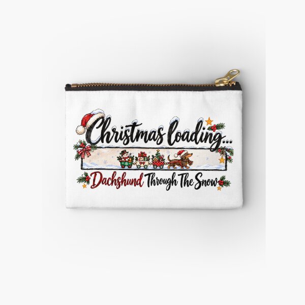 Item preview, Christmas Dachshund Pulling Three Festive Wagons designed and sold by MurillaJeremy.