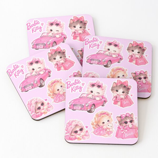 Item preview, pastel pink shopping cat designed and sold by sara747.
