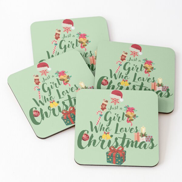 Item preview, Just a girl who loves Christmas cute doodle art  designed and sold by DoneAndDusted.