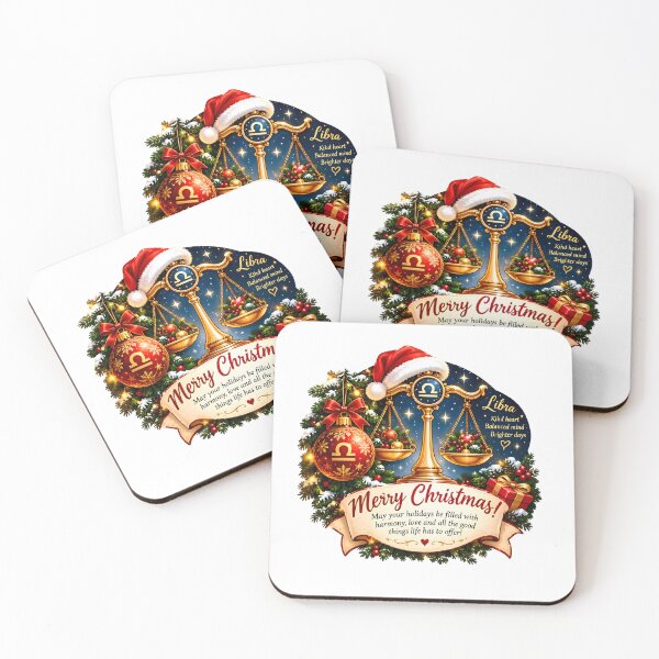 Item preview, Libra Zodiac Golden Scales Merry Christmas Gift designed and sold by Zodiac Celestial Art.