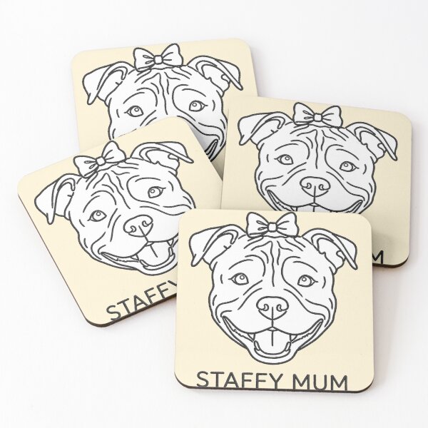 Item preview, Staffy Mum Bow Minimalist Line Art designed and sold by Yellowriversss.