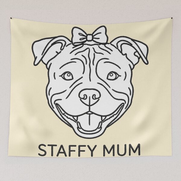 Item preview, Staffy Mum Bow Minimalist Line Art designed and sold by Yellowriversss.