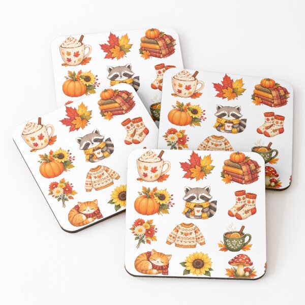 Item preview, Cute Watercolor Cozy Autumn Aesthetics Sticker Pack designed and sold by Rehnair.
