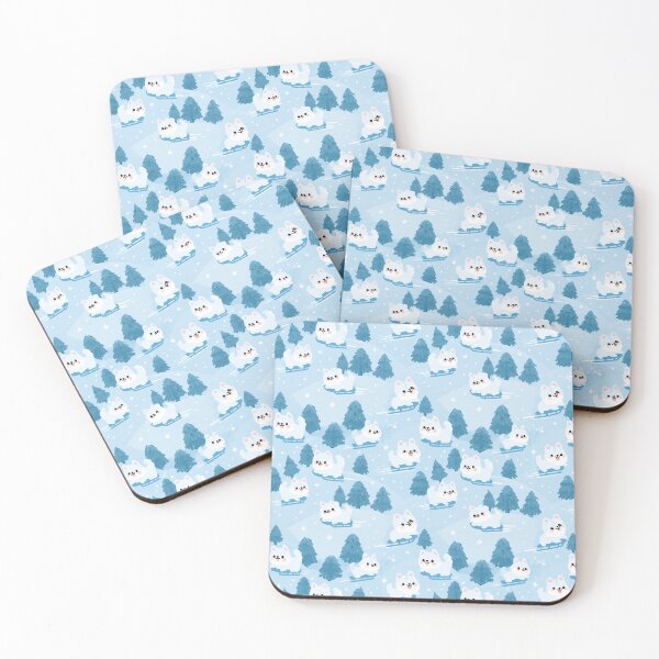 Item preview, Kawaii Dogs Sledding Winter Snow Pattern designed and sold by NicolasGlowArt.