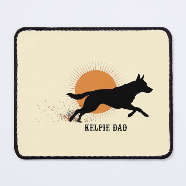 Item preview, Kelpie Dad Sunset Running Silhouette Art designed and sold by Yellowriversss.