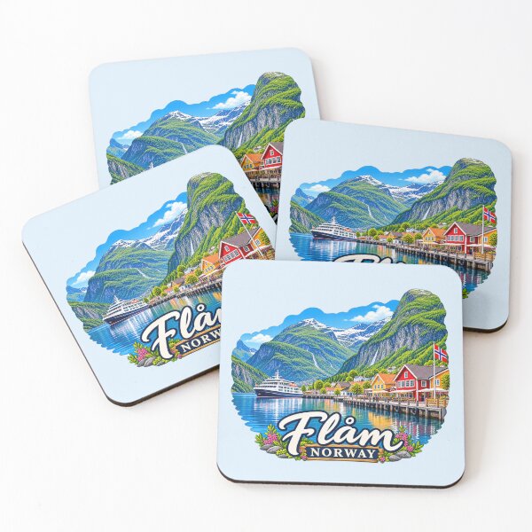 Item preview, Flåm, Norway - Scenic Fjord Village designed and sold by Myra365Art.
