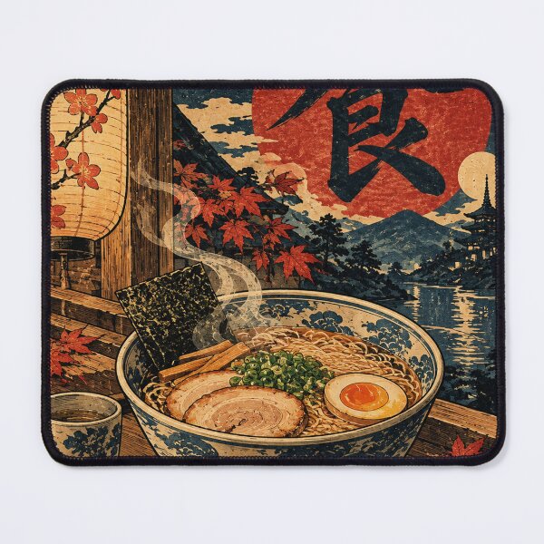 Item preview, Japanese Culinary - Steaming Ramen Bowl on Autumn Veranda designed and sold by bapupa.