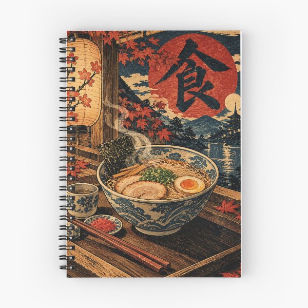 Item preview, Japanese Culinary - Steaming Ramen Bowl on Autumn Veranda designed and sold by bapupa.