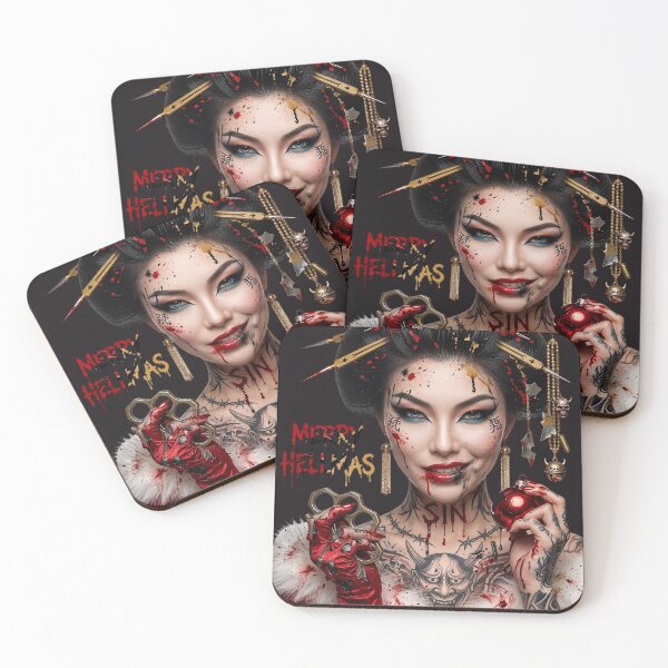 Item preview, Merry Hellmas Brass Knuckles Sin Geisha designed and sold by Voodoo Store Paranormal Collections.
