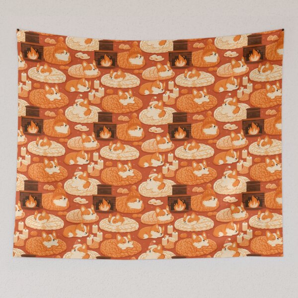 Item preview, Cute Corgi Winter Cozy Sleep Pattern Dog Lover designed and sold by NicolasGlowArt.