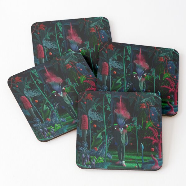 Item preview, ​Surreal Man in Suit with Blooming Flower Head in Dark Exotic Garden designed and sold by Vizerskaya.