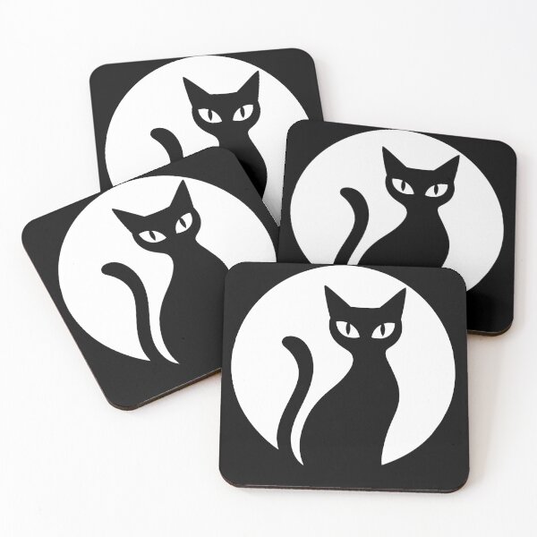 Item preview,  Black Cat and Moon Abstract Silhouette  designed and sold by Jenny Meehan jennyjimjams jennymeehanart.