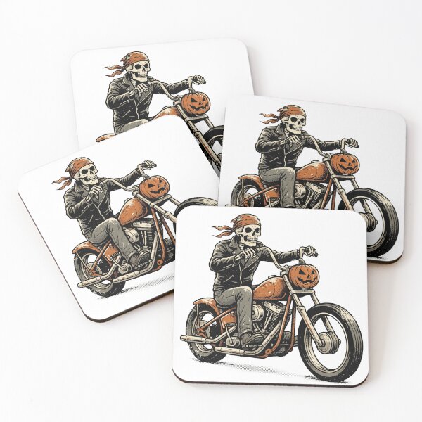 Item preview, Skeleton Biker – Skull Motorcycle Rider Art designed and sold by FashionHubLK.