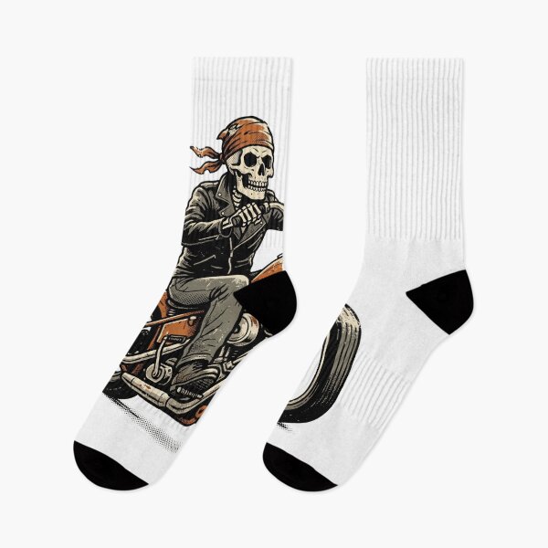 Item preview, Skeleton Biker – Skull Motorcycle Rider Art designed and sold by FashionHubLK.