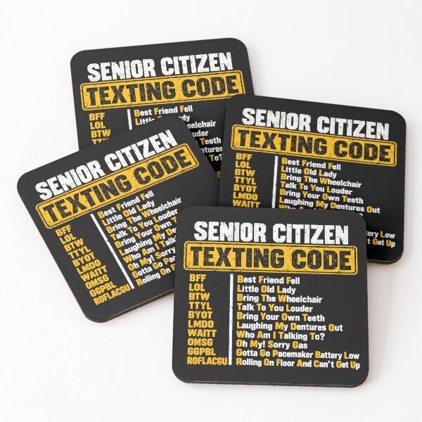Item preview, Senior Citizen Texting Code Funny Retirement Aging Humor designed and sold by gordonbwyashop.
