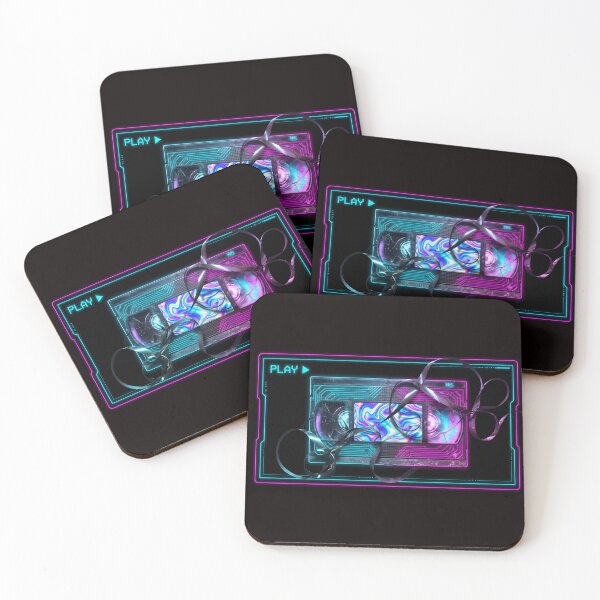 Item preview, Cyberpunk VHS Cassette Tape – Iridescent Neon Glitch Retro 80s 90s Synthwave Aesthetic designed and sold by TeeBeeDesigns.